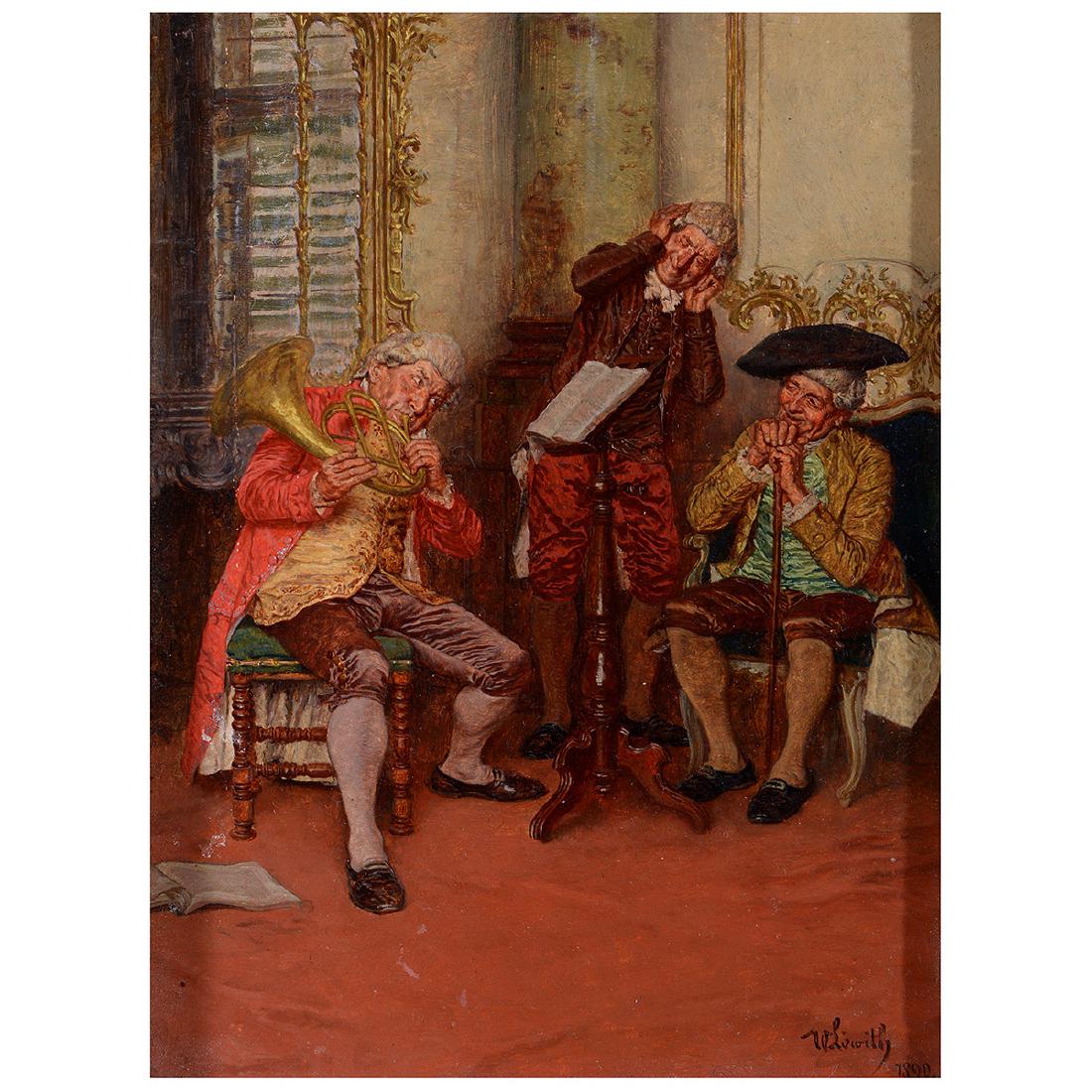 Wilhelm Lowith "Three Musicians" oil on board (1 of 5)