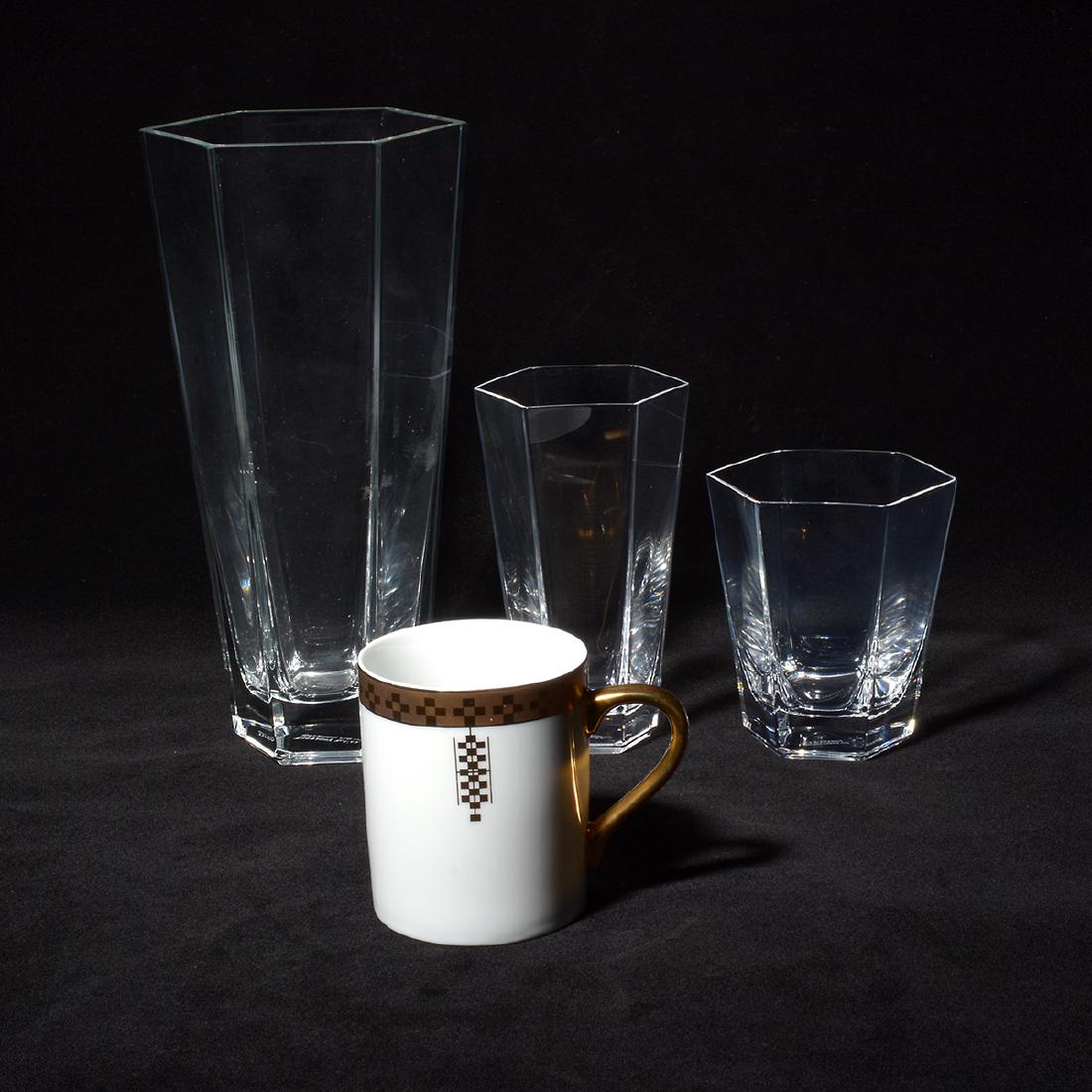 Tiffany Frank Lloyd Wright Bar Glasses, Vase, and Six (1 of 8)