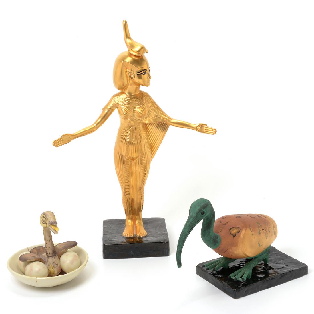 Boehm Egyptian Style Figures of "Sacred Ibis"; "Goddess (1 of 10)
