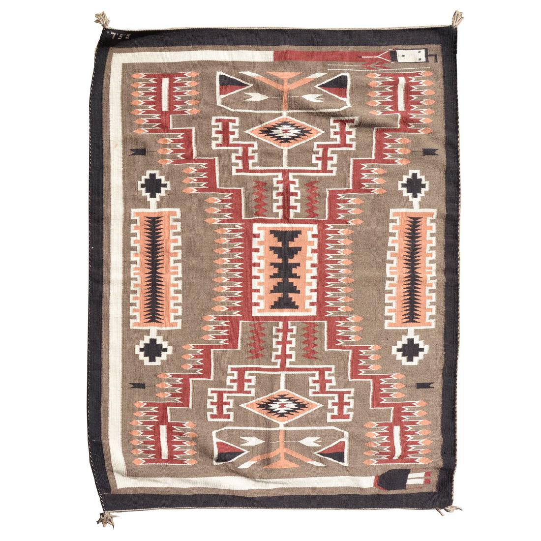 Navajo Gray, Red, White, and Black Rug (1 of 4)