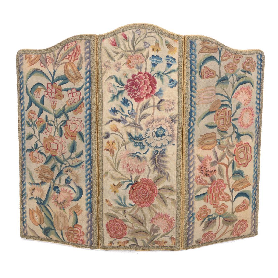 English Baroque Needlework Mounted Fire Screen (1 of 5)