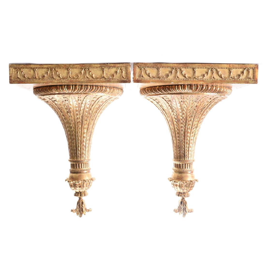 Pair of George III giltwood brackets in the Adams taste (1 of 5)