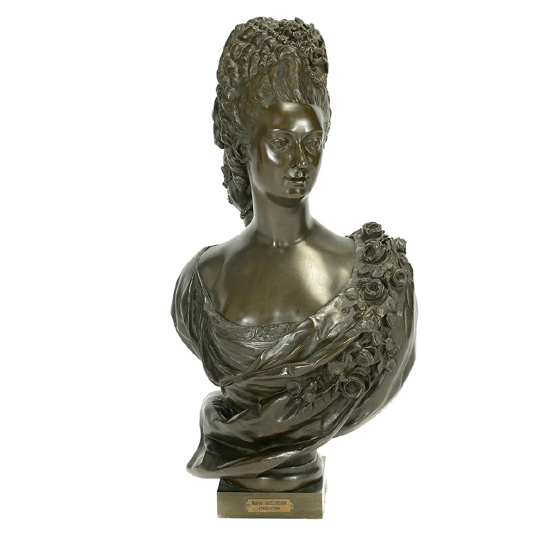 Bronze Bust of Marie Leczinska after Lecomte (1 of 6)