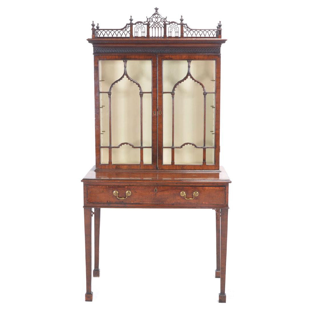 George III Yew Wood and Mahogany Secretary. (1 of 7)