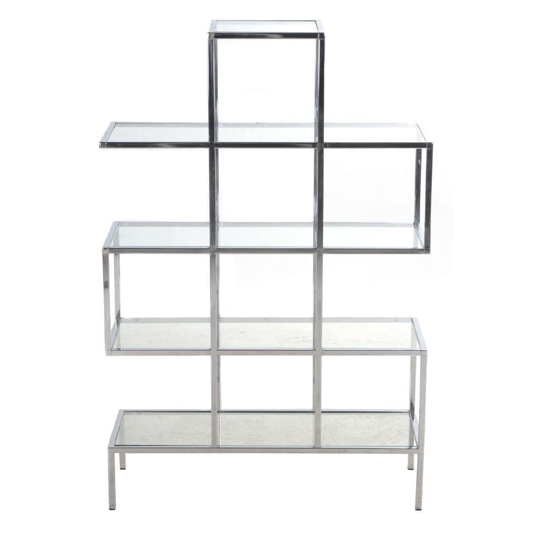 Modernist chrome plated and glass etagere, circa 1970's (1 of 4)