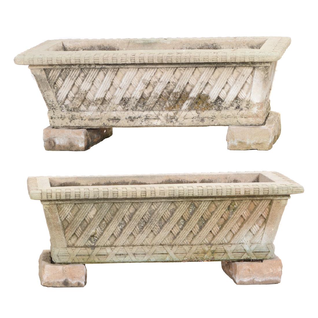 Pair of Neoclassical Style Basket Form Cast Stone (1 of 5)
