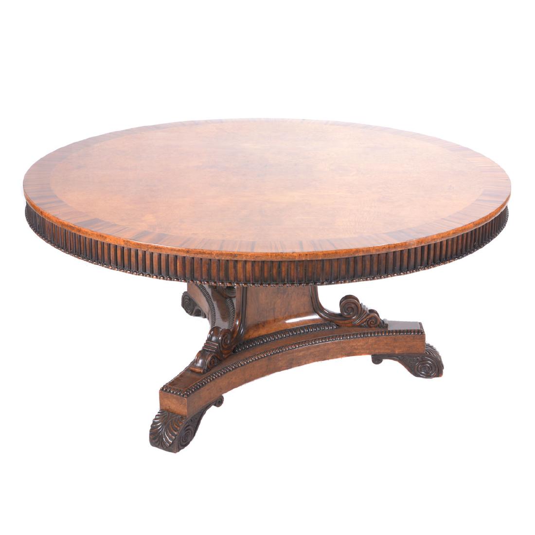 Regency mahogany and sabicu crossbanded dining table (1 of 6)