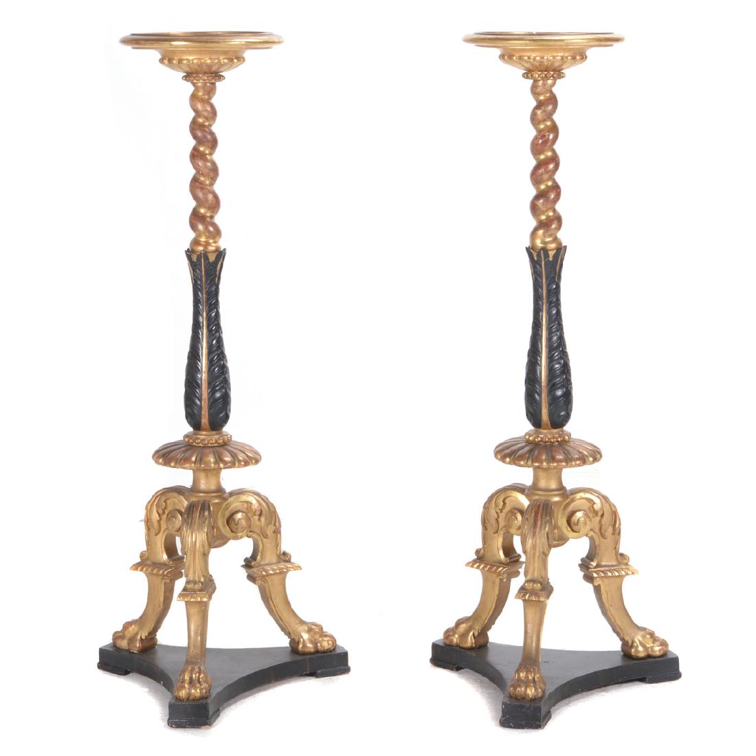 Pair of Swedish Neoclassical Painted Parcel Giltwood (1 of 6)