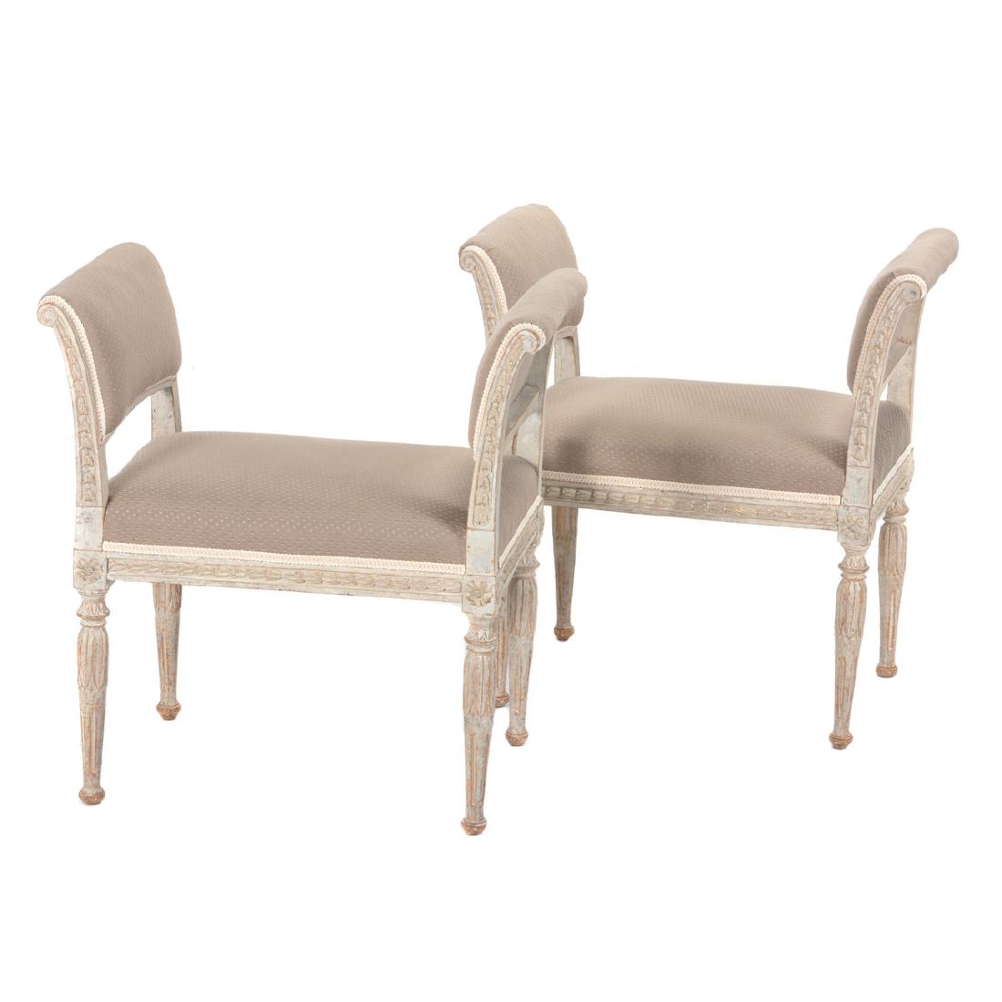 Pair of George III Style Painted Window Seats (1 of 6)