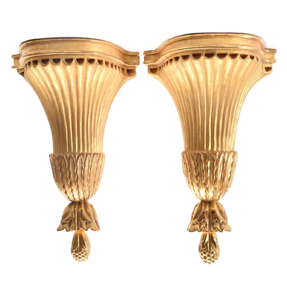 Pair of George III Style Giltwood Brackets (1 of 4)