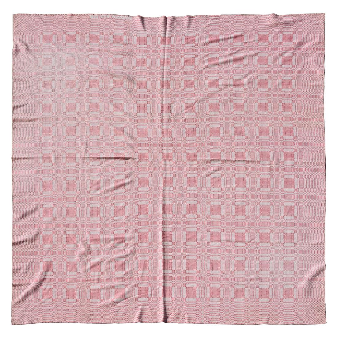 American Jacquard Pink Wool Coverlet (1 of 4)