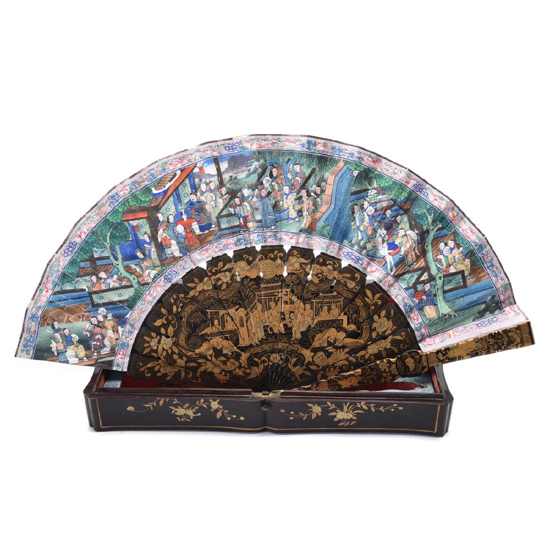 Chinese Export Lacquer Fan Box, 19th Century (1 of 3)