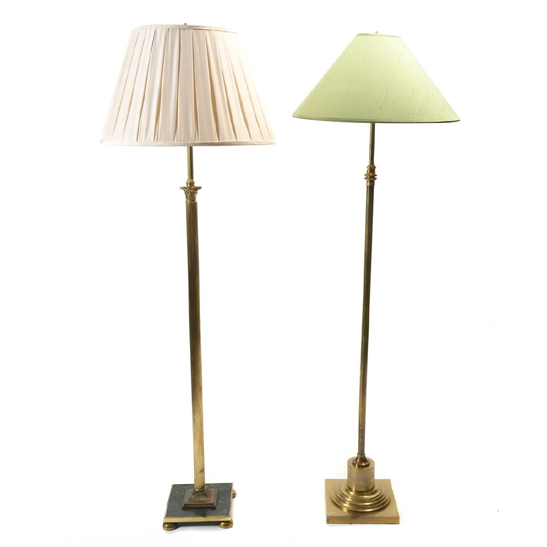 Two contemporary brass floor lamps (1 of 8)