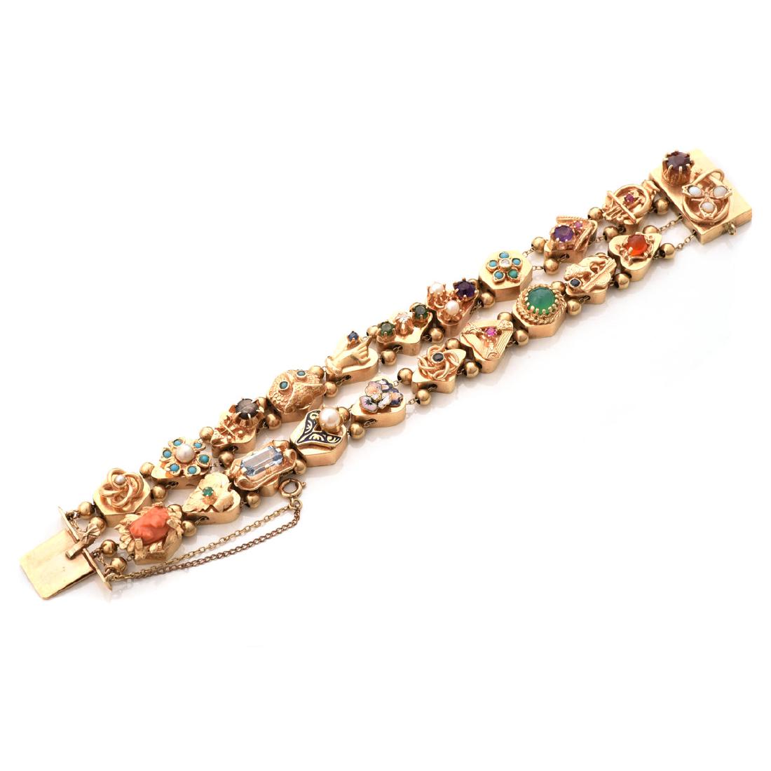 Multi-Stone, Diamond, 14k Yellow Gold Double Slide (1 of 6)