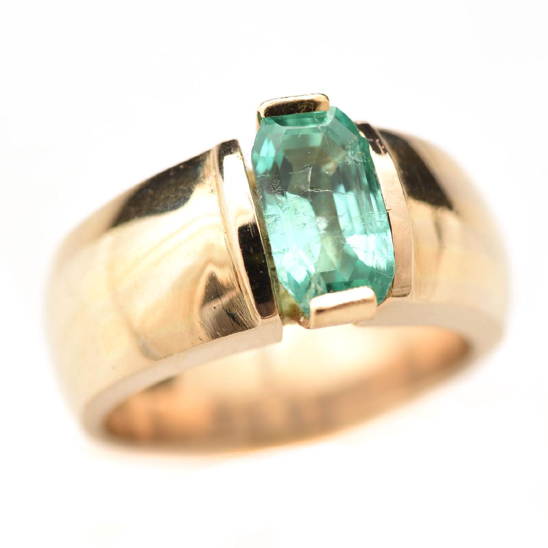 Green Beryl, 18k Yellow Gold Ring. (1 of 4)