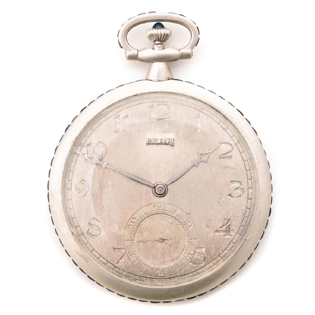 Synthetic Sapphire, Platinum Pocket Watch. (1 of 4)
