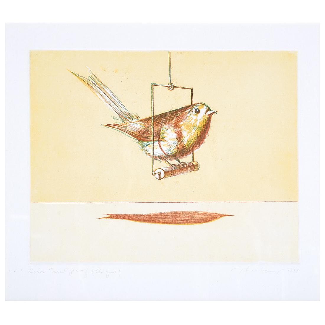 Wayne Thiebaud "Bird on a Swing" etching with aquatint (1 of 6)