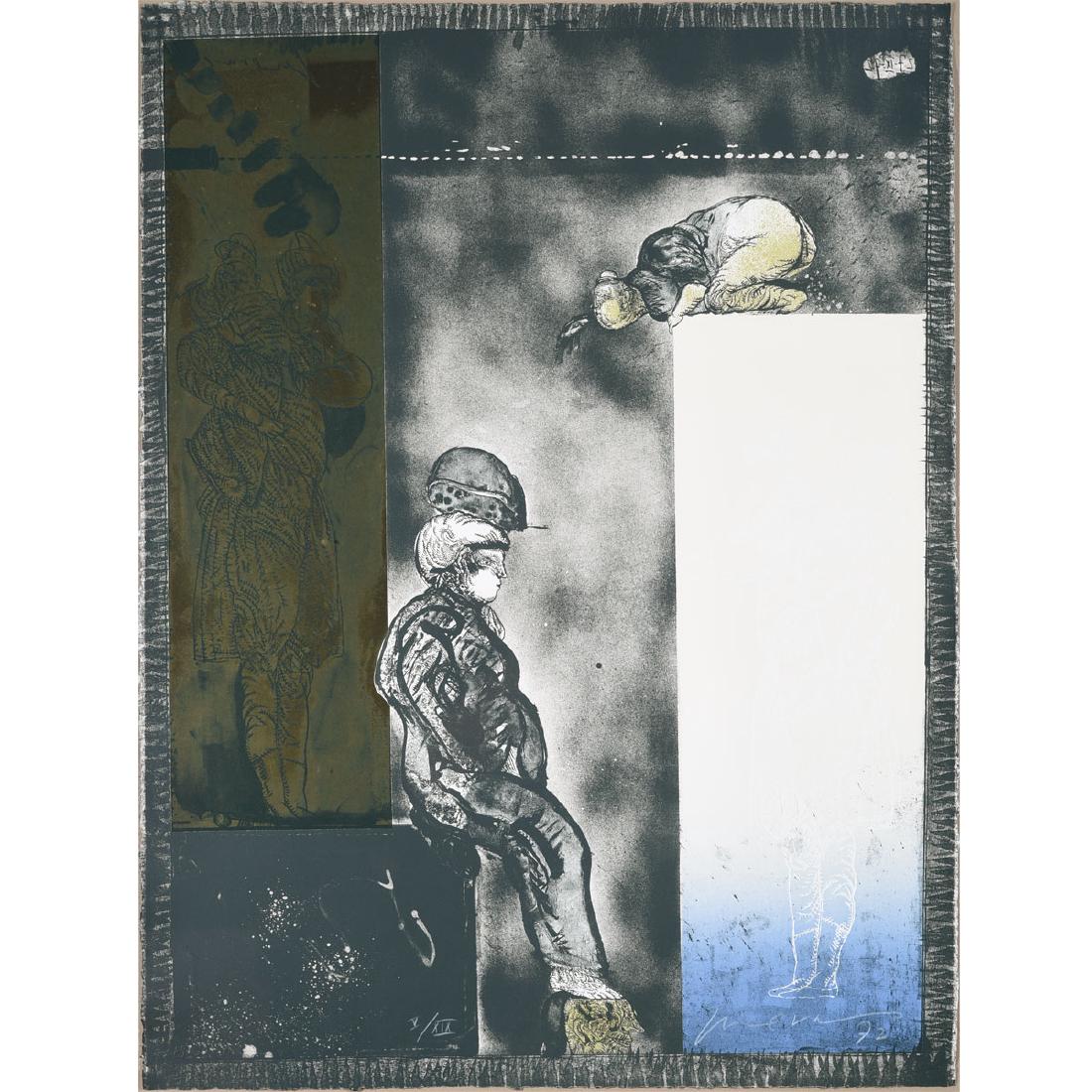 Jose Luis Cuevas "Tower of Babel" mixed media (1 of 5)