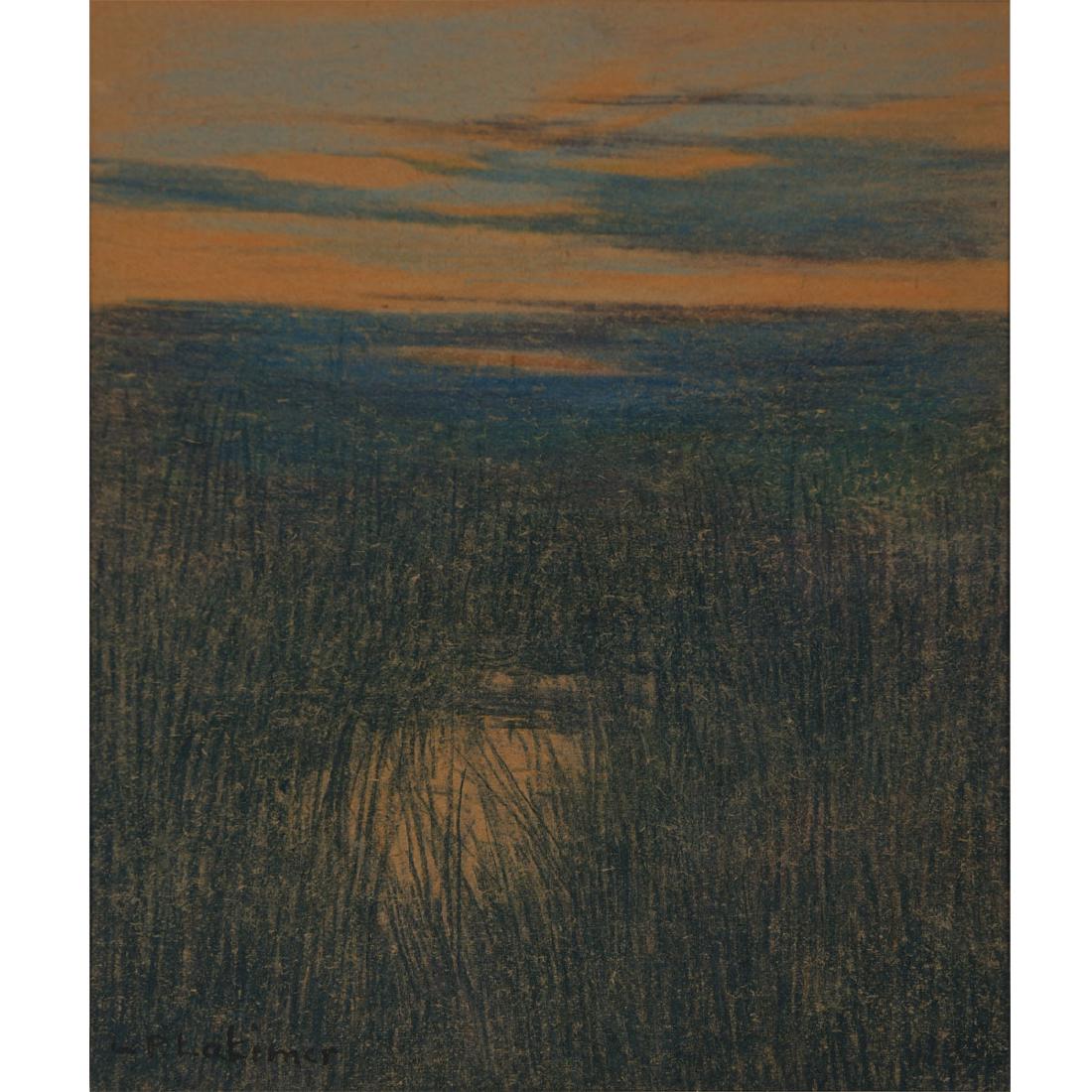 Lorenzo Latimer "Sunset, Marshland" watercolor (1 of 5)