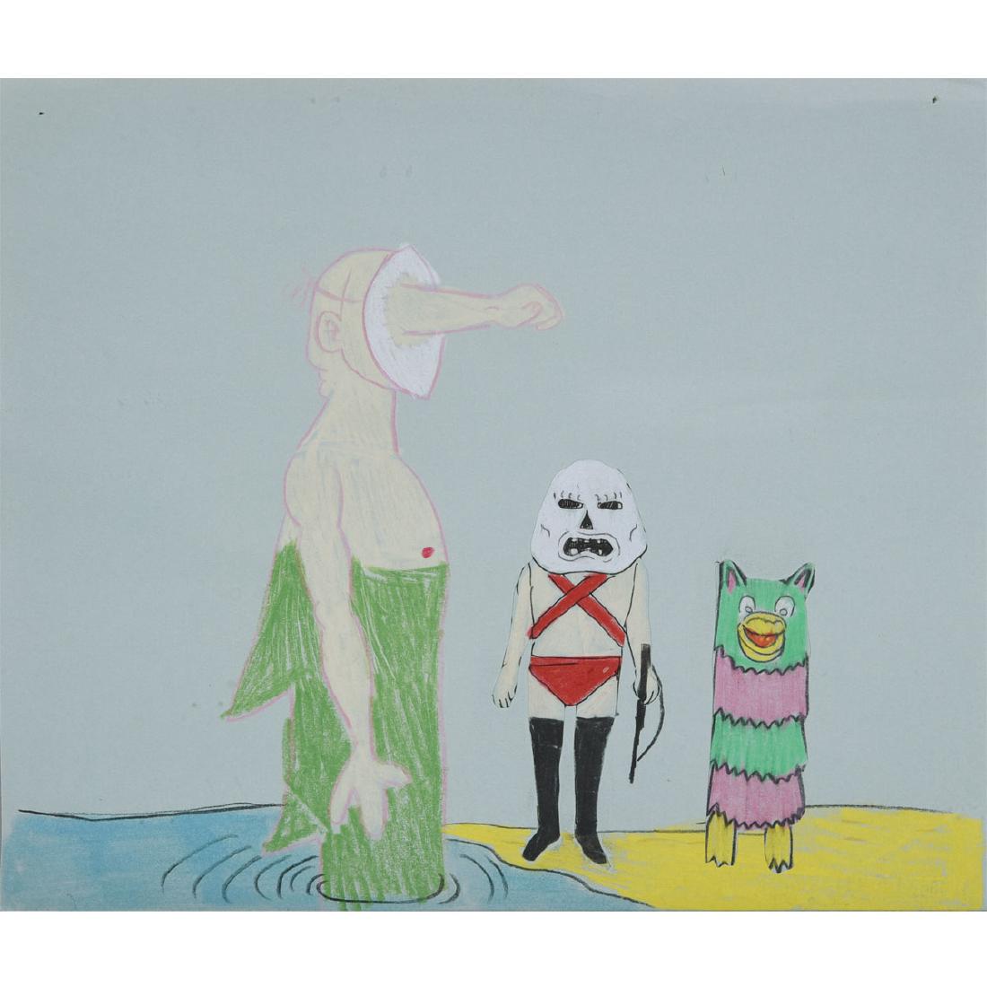 American School "Royal Art Lodge" pastel and collage on (1 of 5)