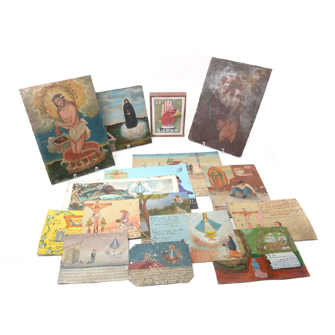 Fifteen Mexican Retablo Paintings on Tin and Modern (1 of 9)