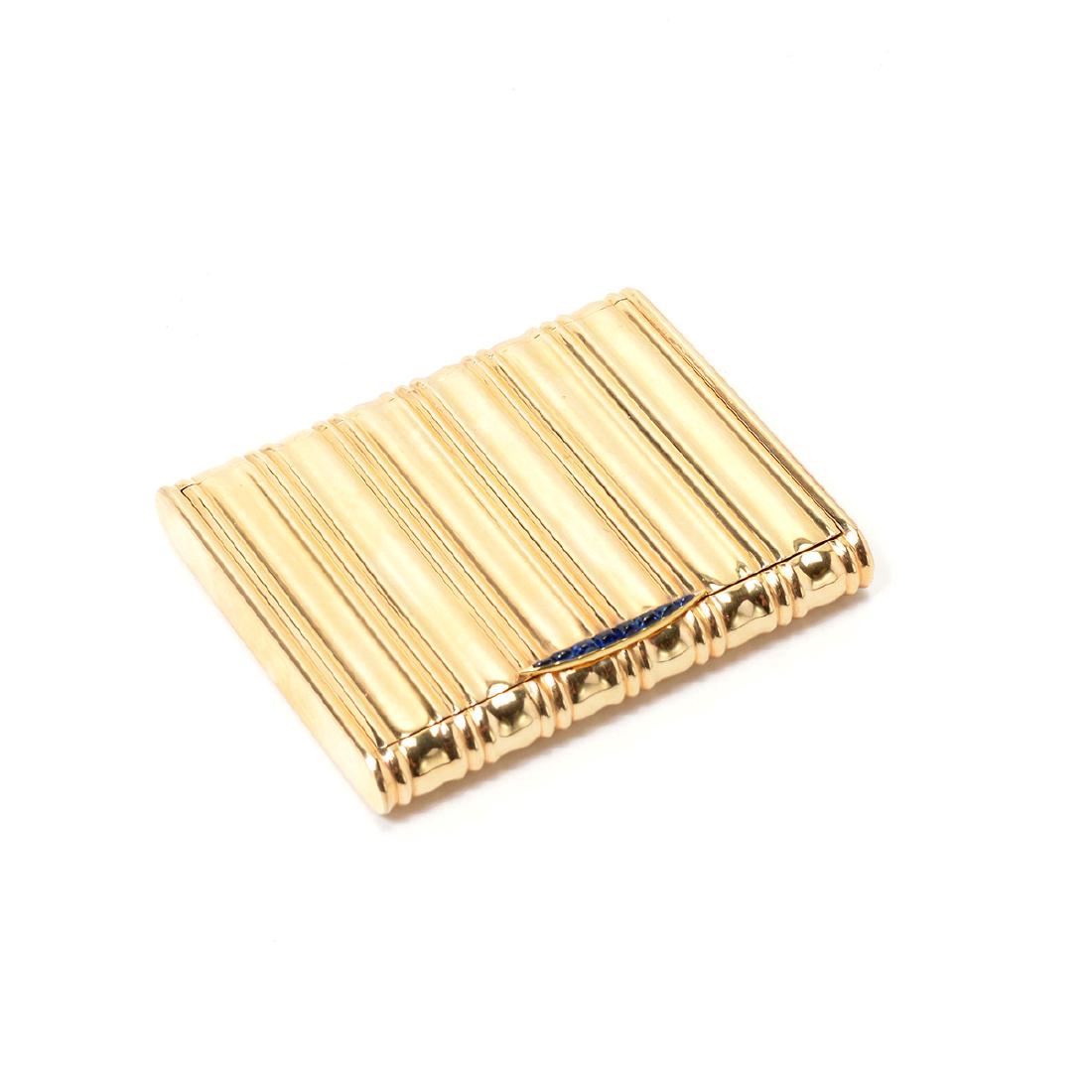 Cartier 14k Gold Cigarette Case fitted with sapphires (1 of 5)