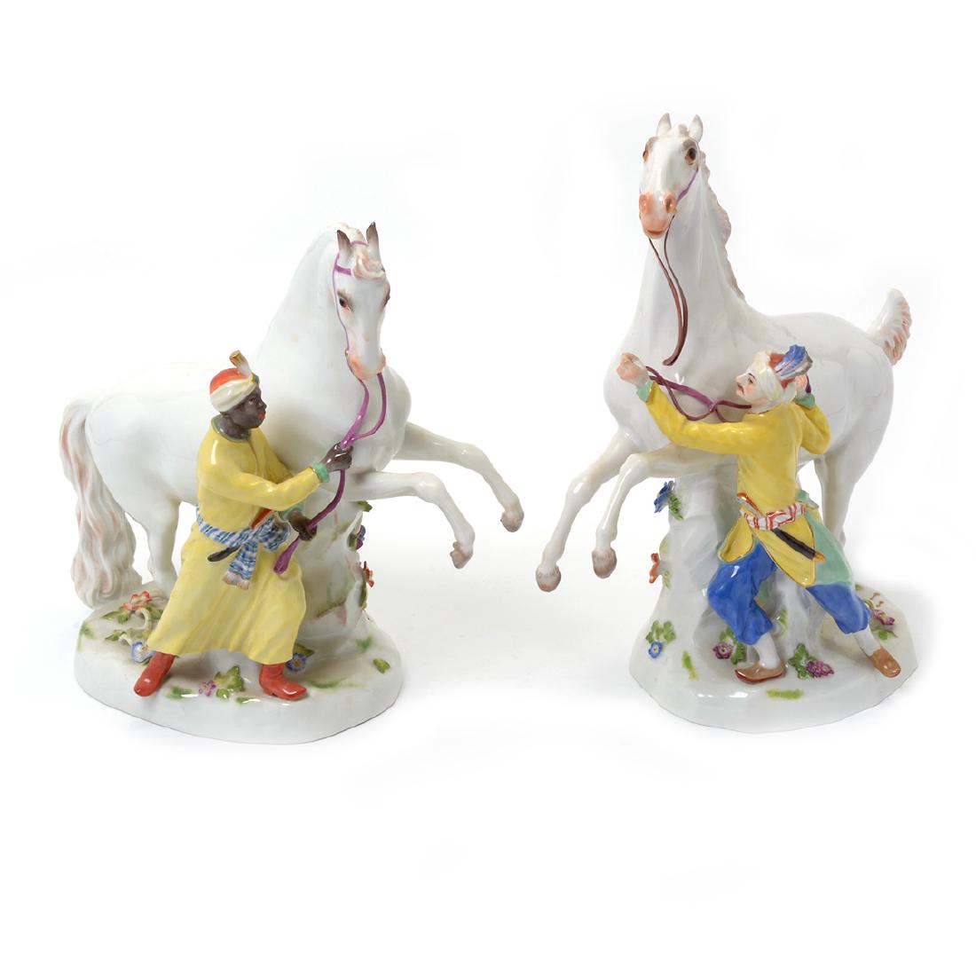 Pair of Meissen Horse and Grooms (1 of 7)
