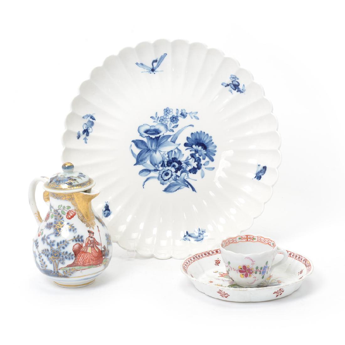 Meissen Blue hot milk jug; cup & 2 trays (1 of 10)