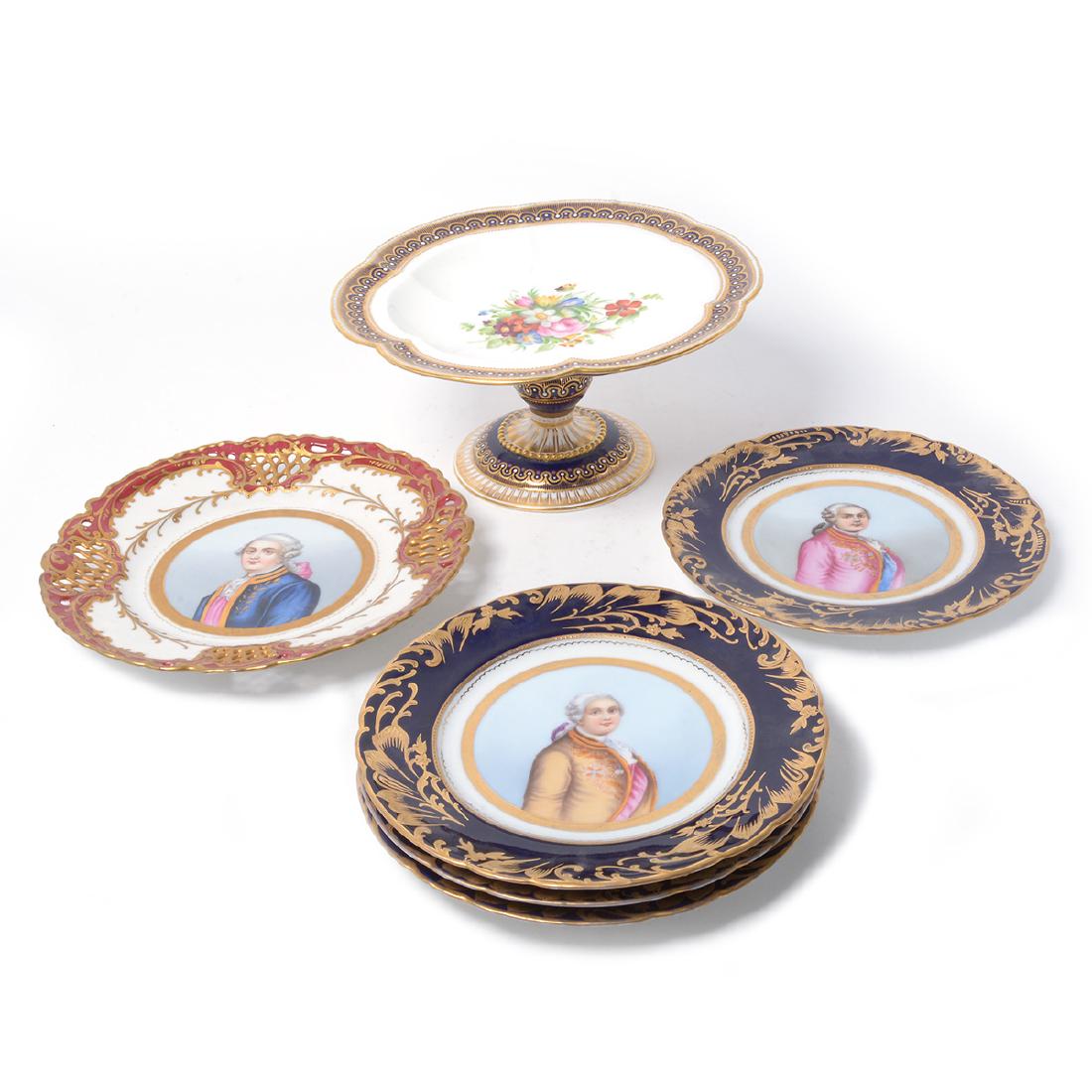 Five European Porcelain Portrait Plates of Court (1 of 7)