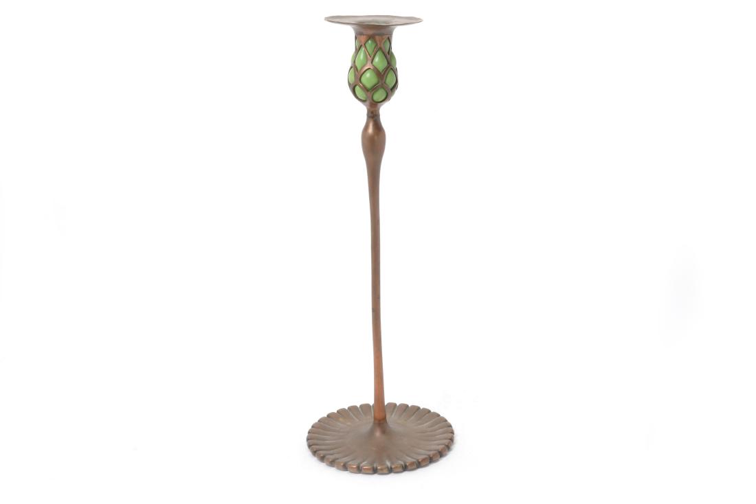 Tiffany Style Copper Candlestick (1 of 5)