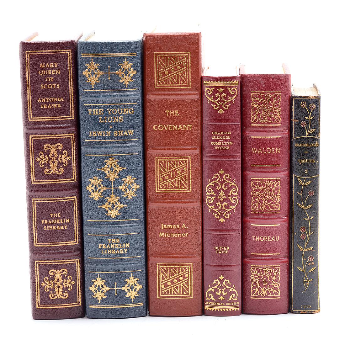 Large Collection of Leather Bound Books