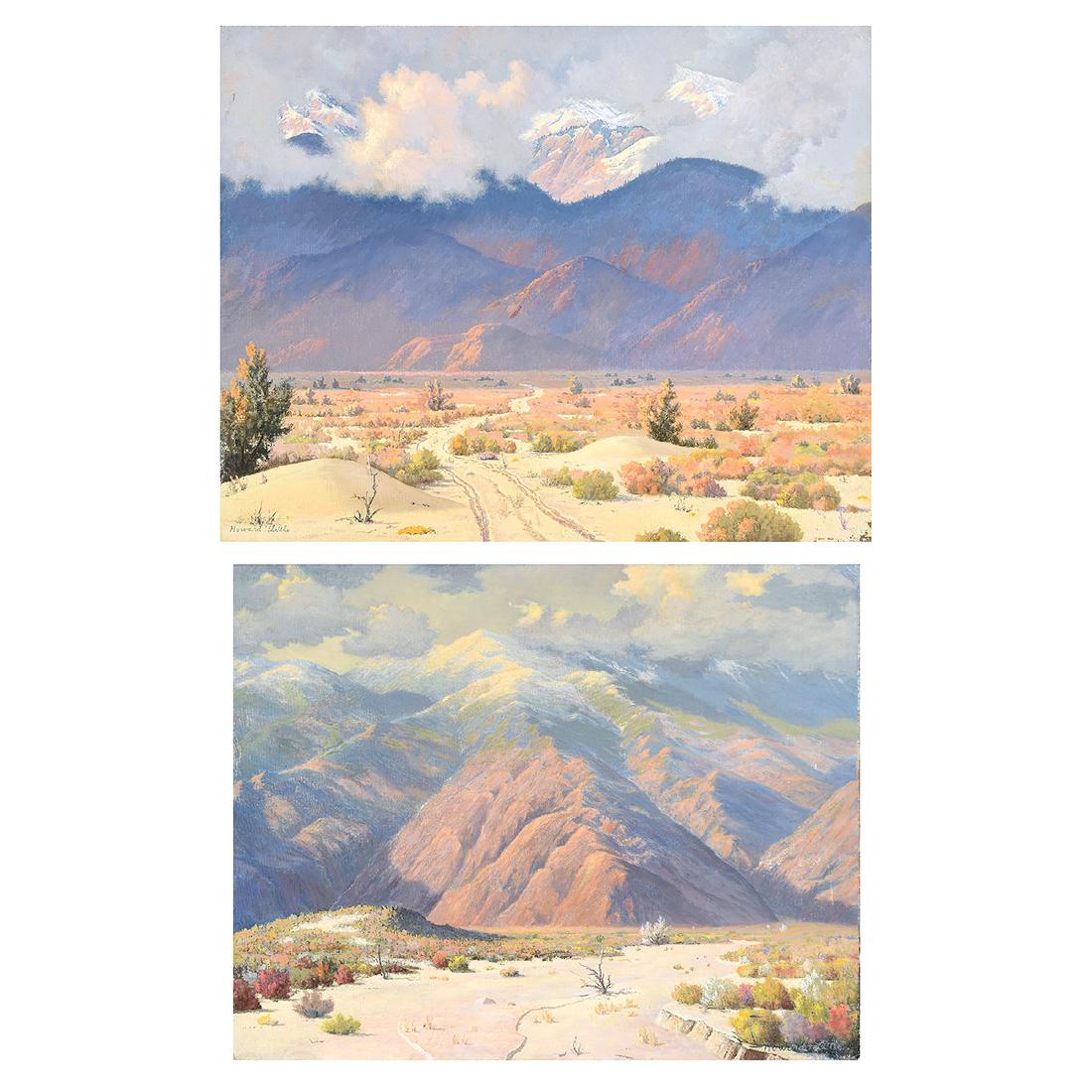 Howard Little, Two "Desert Scenes" oil on masonite (1 of 7)
