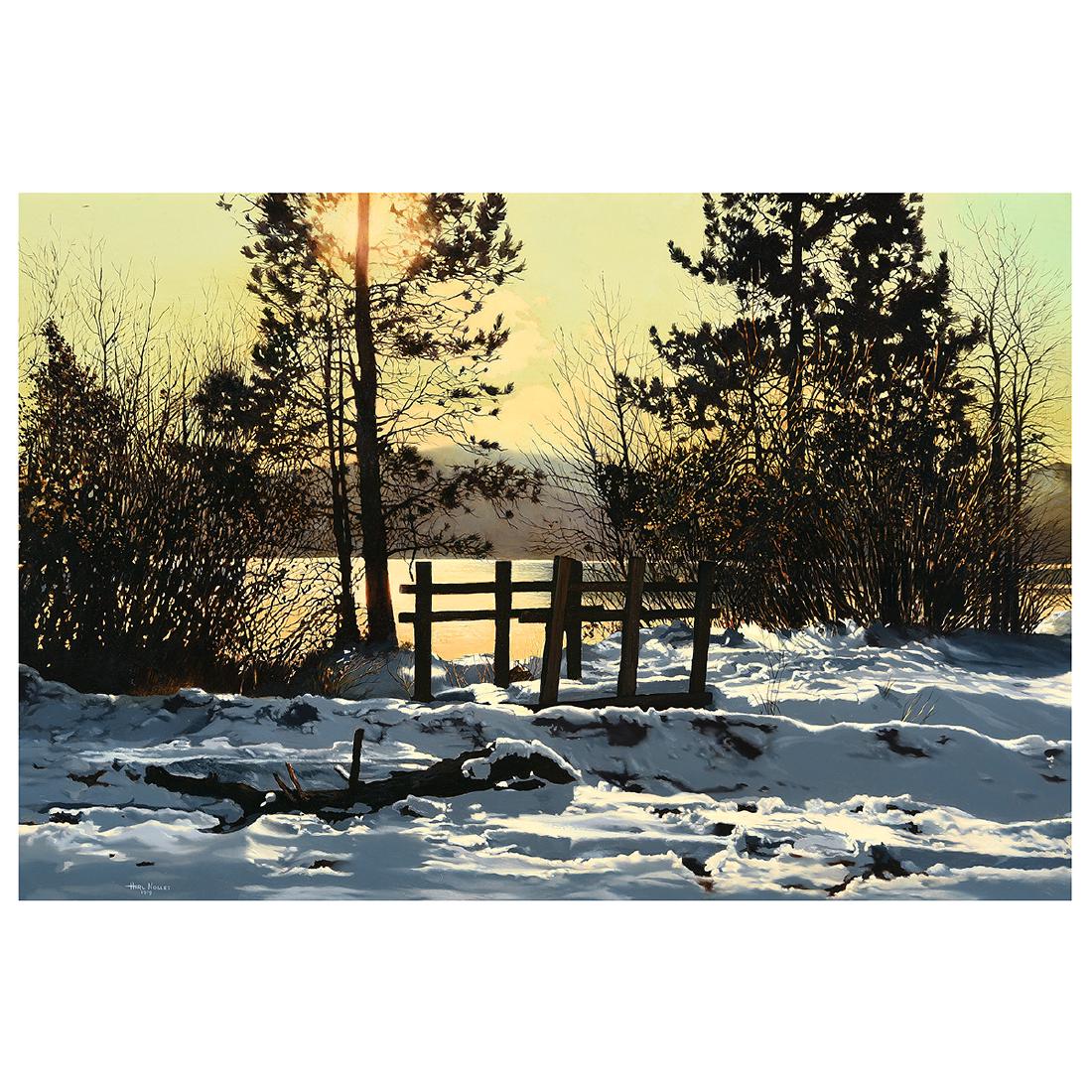 Harl Nobles "Snowy Landscape" oil on masonite (1 of 5)