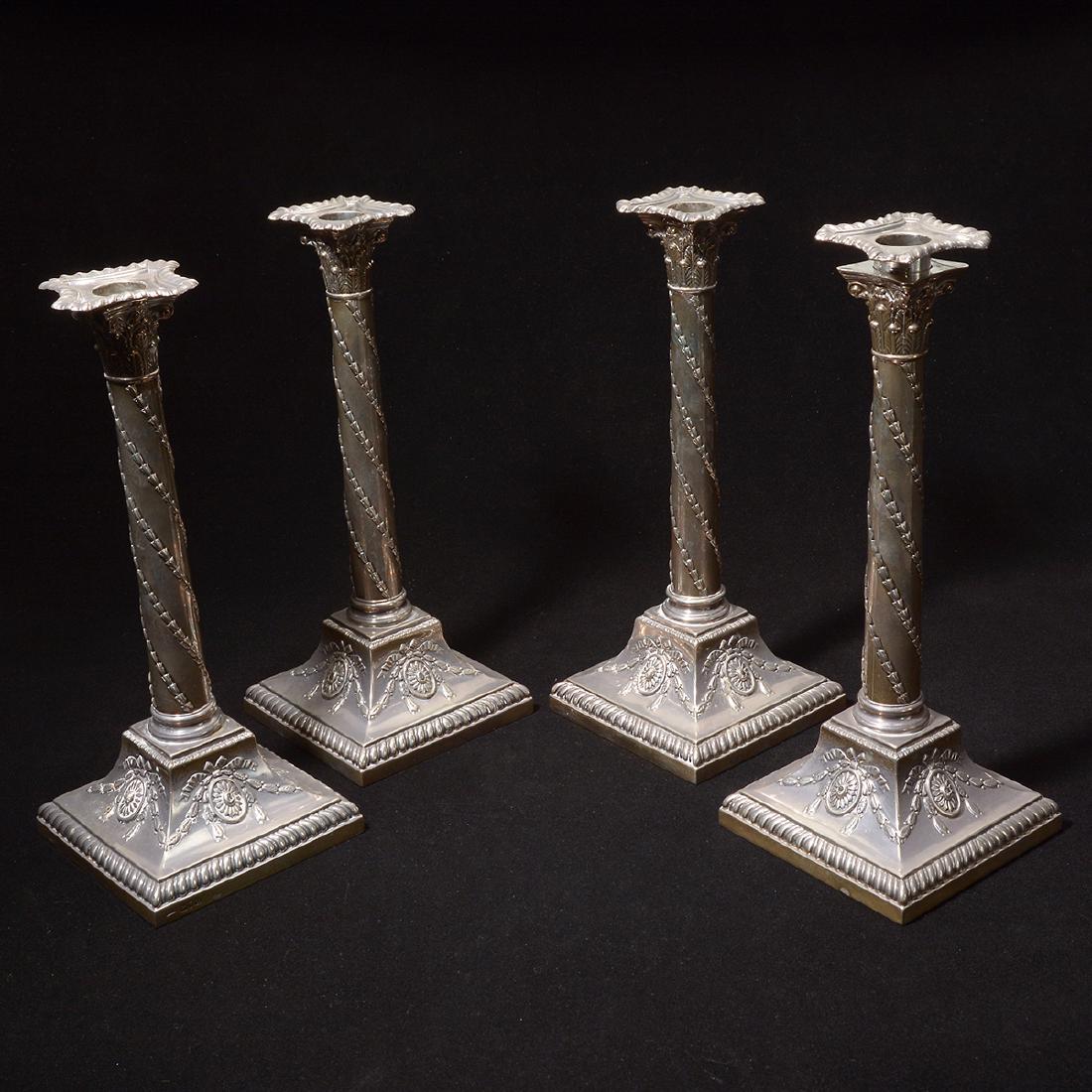 Set of Four Sterling Crichton Bros. Candlesticks (1 of 5)