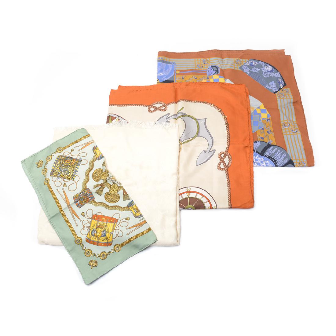 Louis Viutton Scarf, Gucci & Two Hermes Scarves (1 of 9)