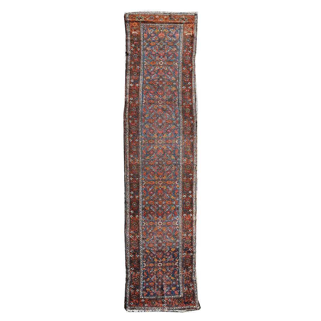 Malayer Runner with Blue Ground, Brown Border, (1 of 4)