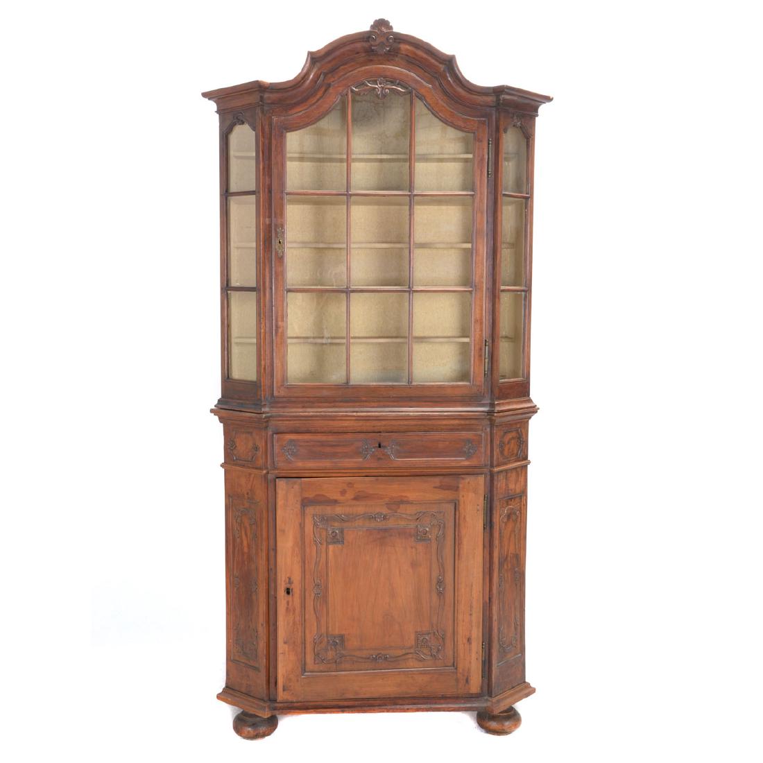 French Provincial Fruitwood China Cabinet (1 of 4)