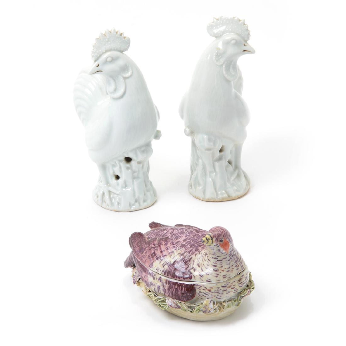Chelsea Porcelain Partridge Tureen Together with Pair (1 of 9)
