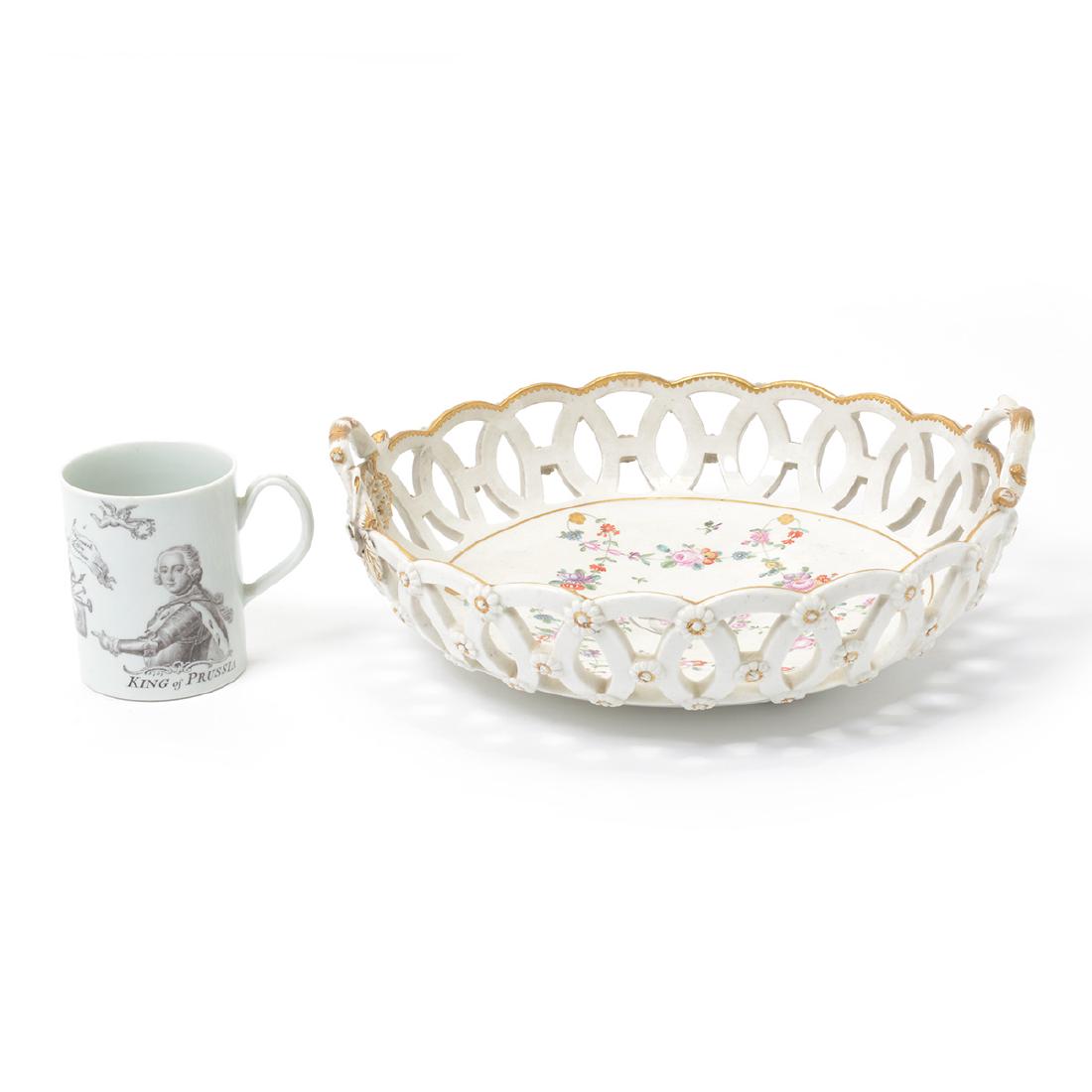 English Reticulated Porcelain Basket with Urn  Design, (1 of 7)