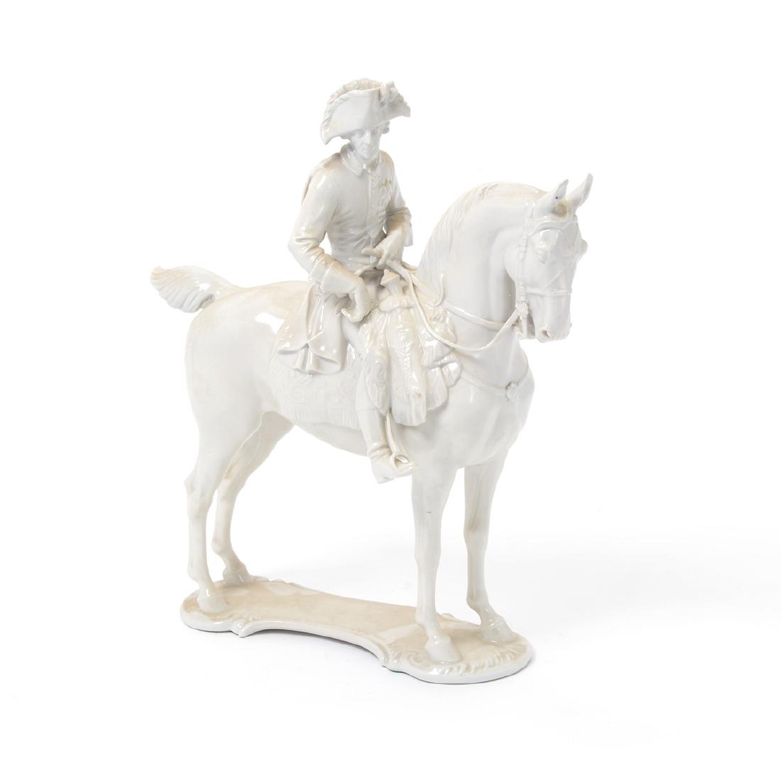 German Blanc de Chine Porcelain Equestrian Figure of An (1 of 6)
