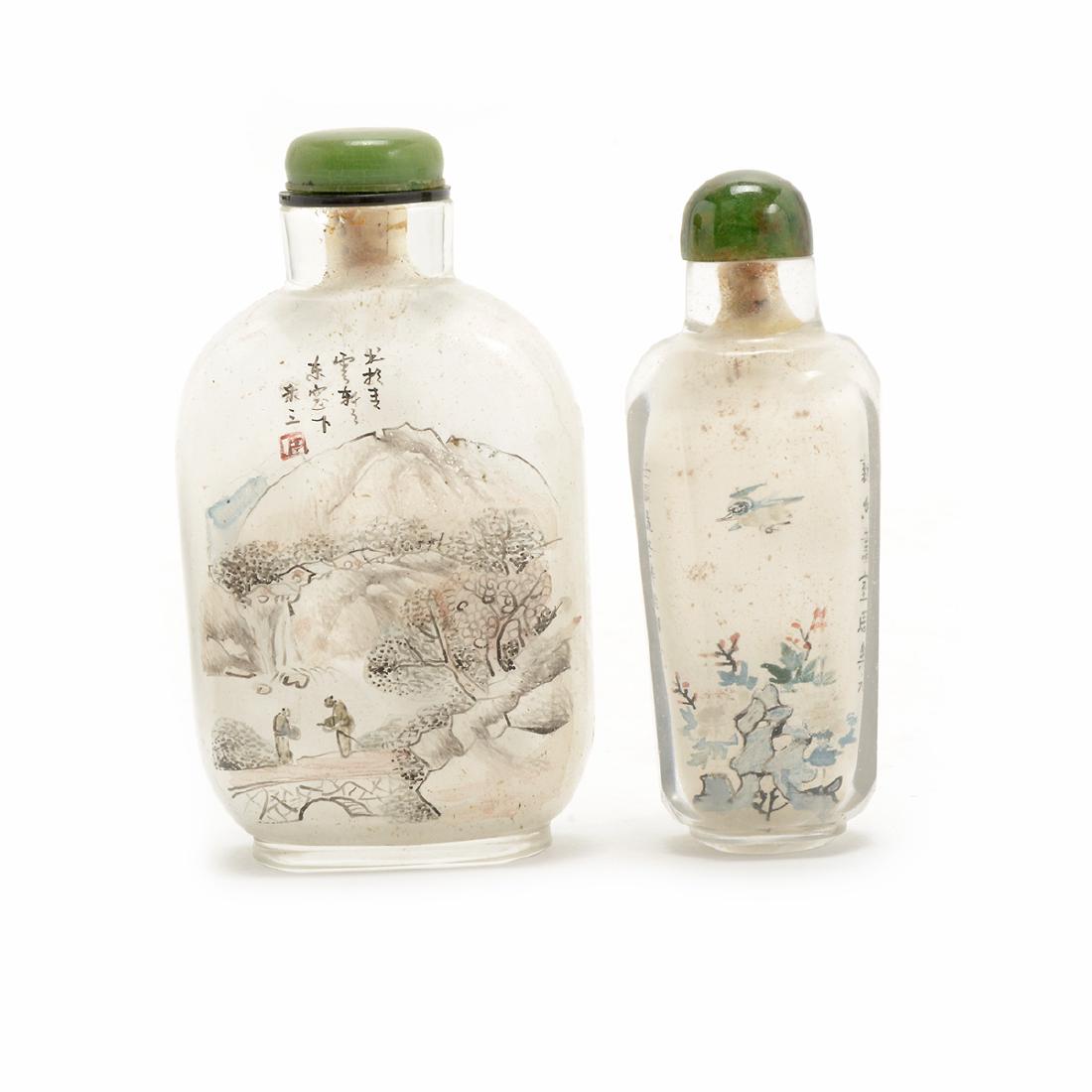 Two Inside Painted Glass Snuff Bottles, Early 20th C (1 of 5)