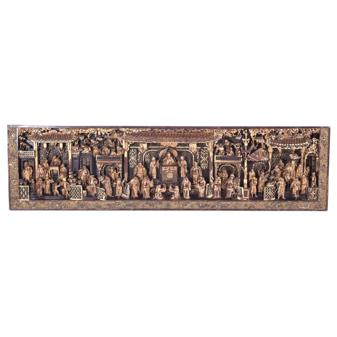 Massive Gilt Wood Horizontal Architectural Panel, 19th (1 of 7)