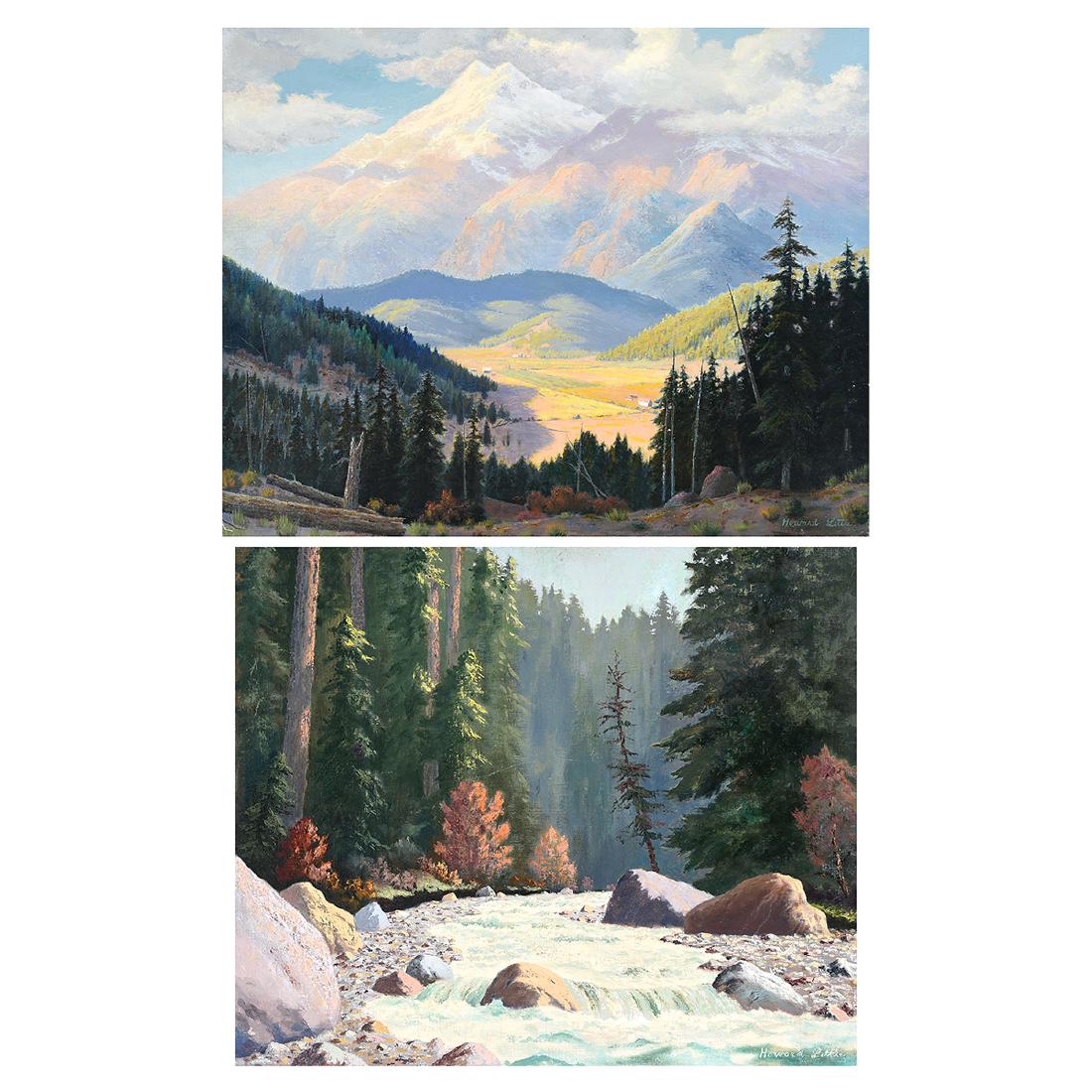 Howard Little 2 "Water scenes" oil on masonite (1 of 6)