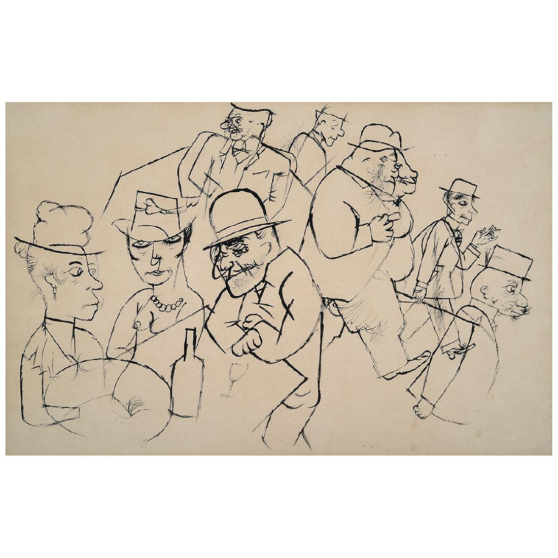 George Grosz "Bar Scene" lithograph (1 of 7)
