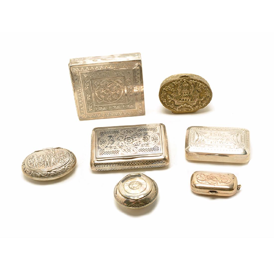 Seven Silver Snuff Boxes and Cigarette Cases (1 of 9)