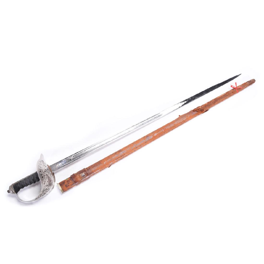 English Ceremonial Sword, with Ornate Etched Blade and (1 of 5)