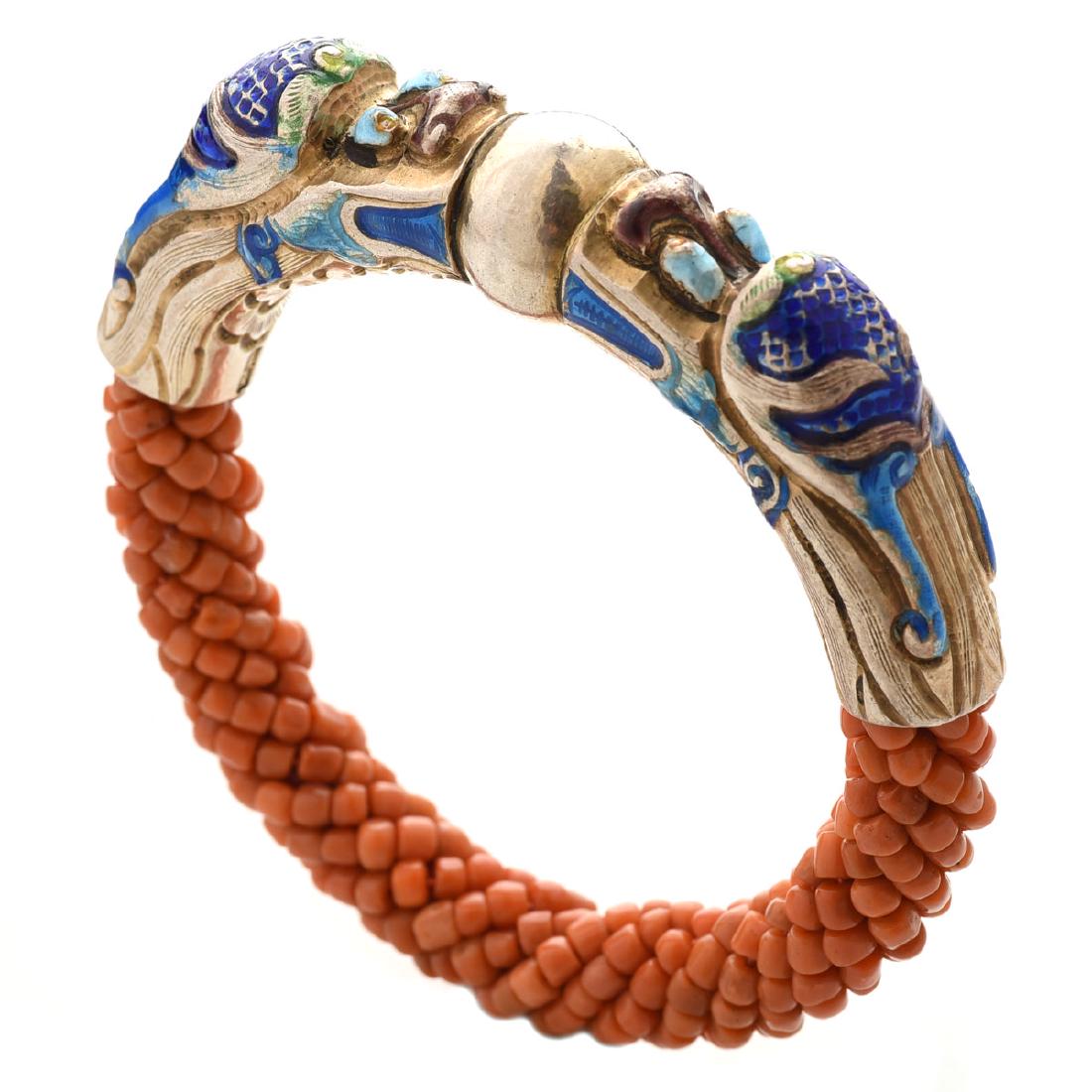 Harry Fireside, Double Dragon Head, Bangle Bracelet. (1 of 5)