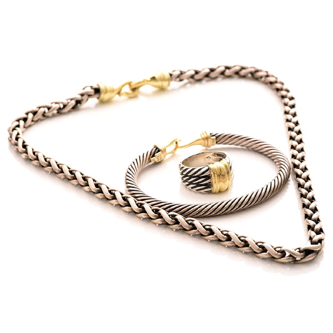 David Yurman, 14k Gold, Sterling Silver Jewelry Suite. (1 of 7)