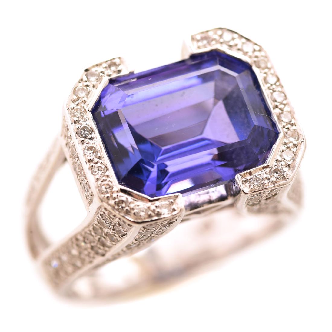Tanzanite, Diamond, 18k Gold Ring. (1 of 3)