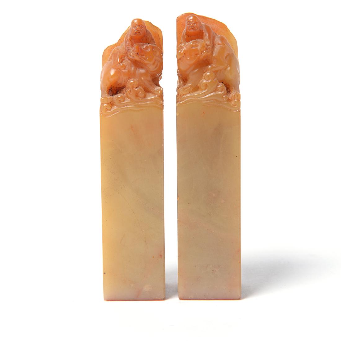 Pair of Soapstone Seals, Qing Dynasty (1 of 6)